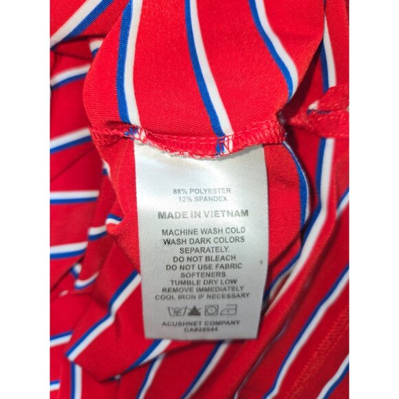 Footjoy FJ Mens Red Striped Lisle Polo Medium - Picture 6 of 7